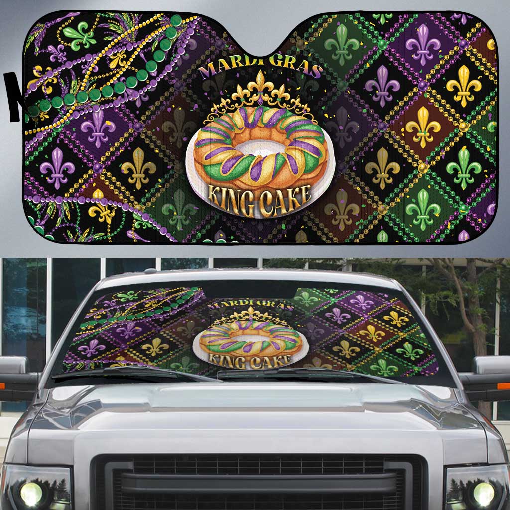 Mardi Gras Auto Sun Shade King Cake Royal