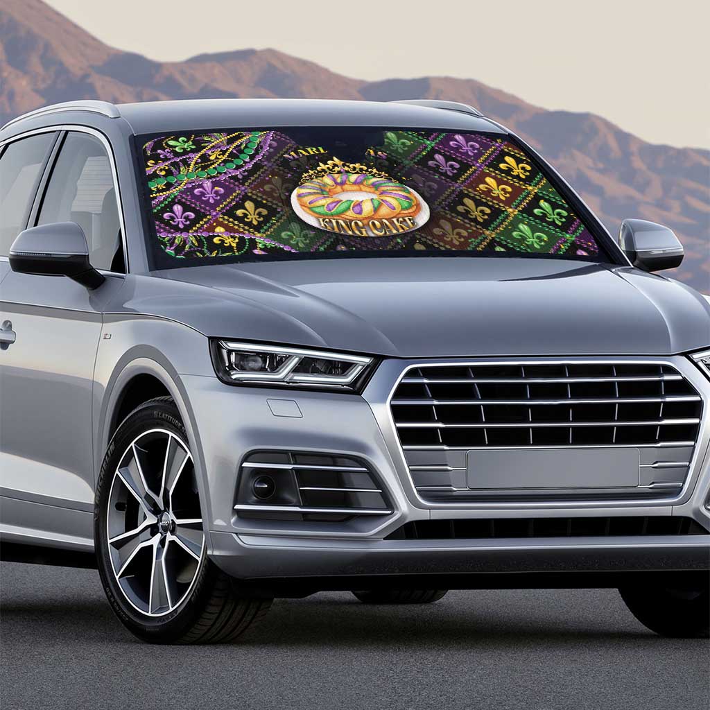 Mardi Gras Auto Sun Shade King Cake Royal