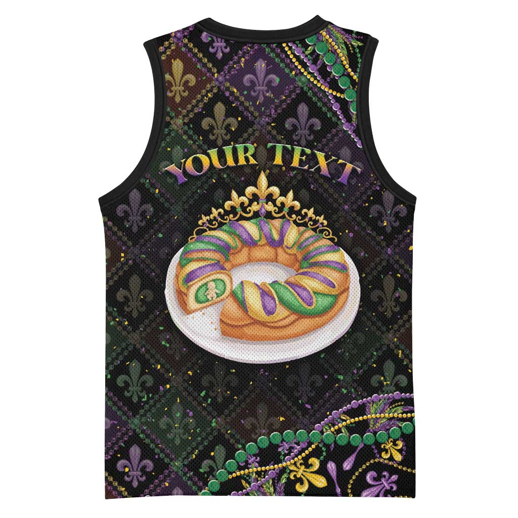 Personalized Mardi Gras Basketball Jersey King Cake Royal