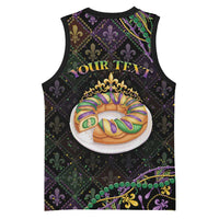 Personalized Mardi Gras Basketball Jersey King Cake Royal