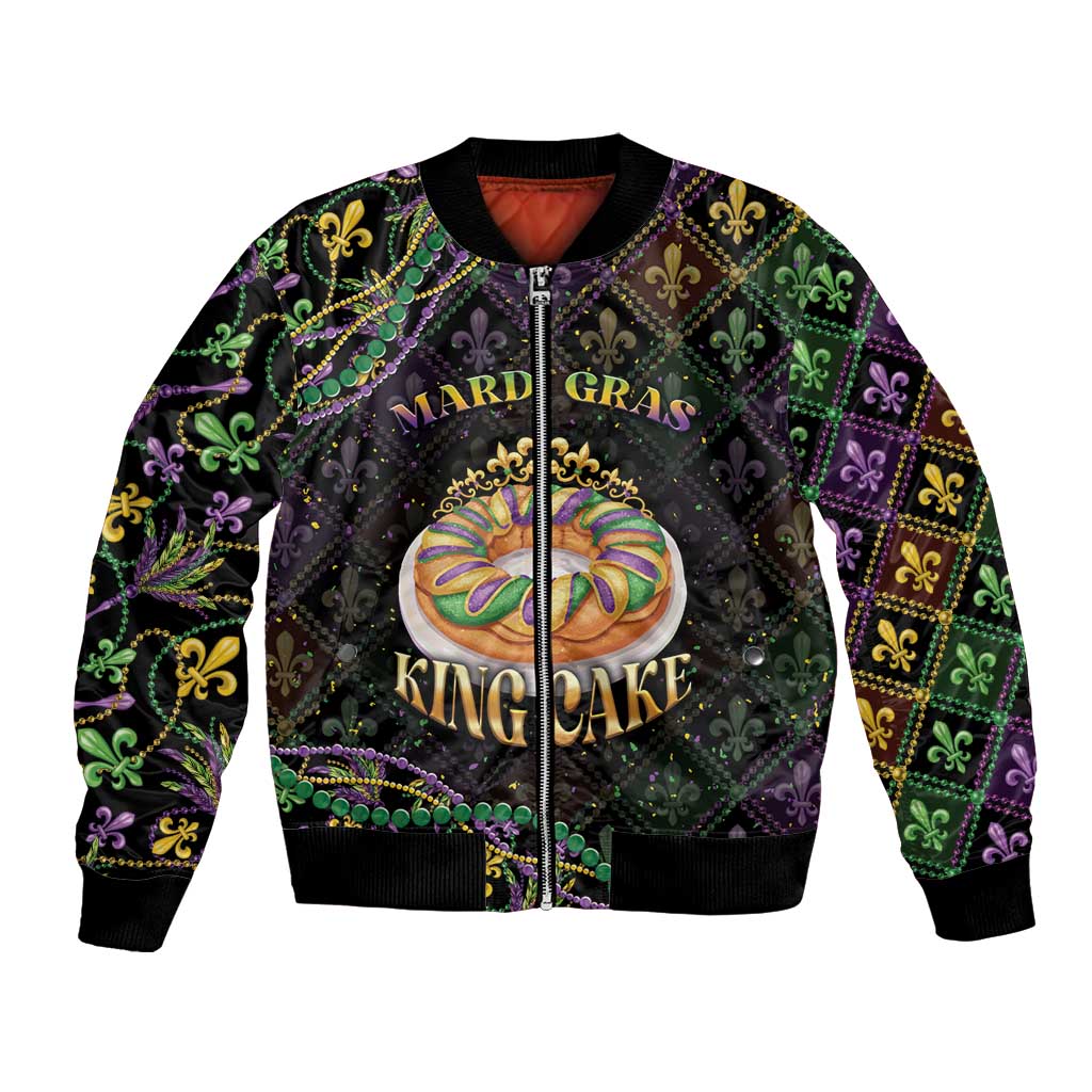 Personalized Mardi Gras Bomber Jacket King Cake Royal
