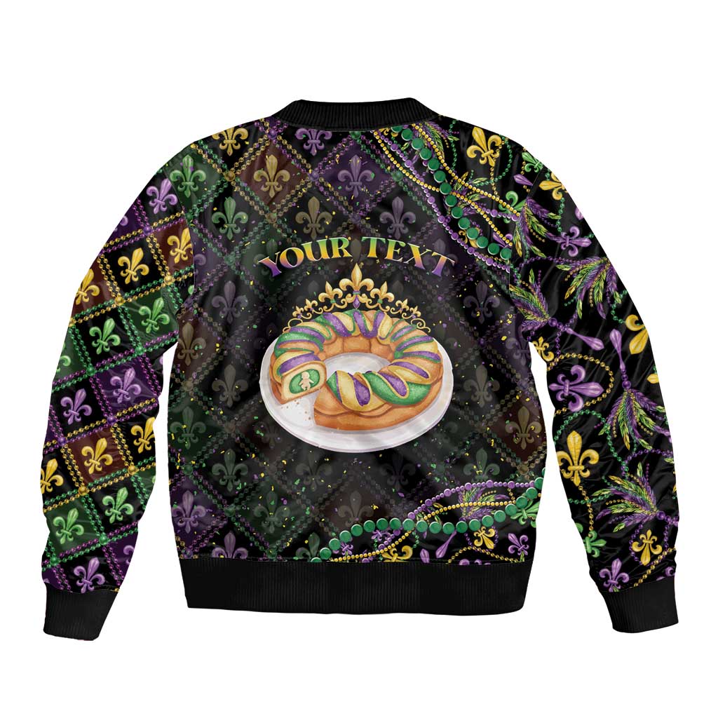 Personalized Mardi Gras Bomber Jacket King Cake Royal