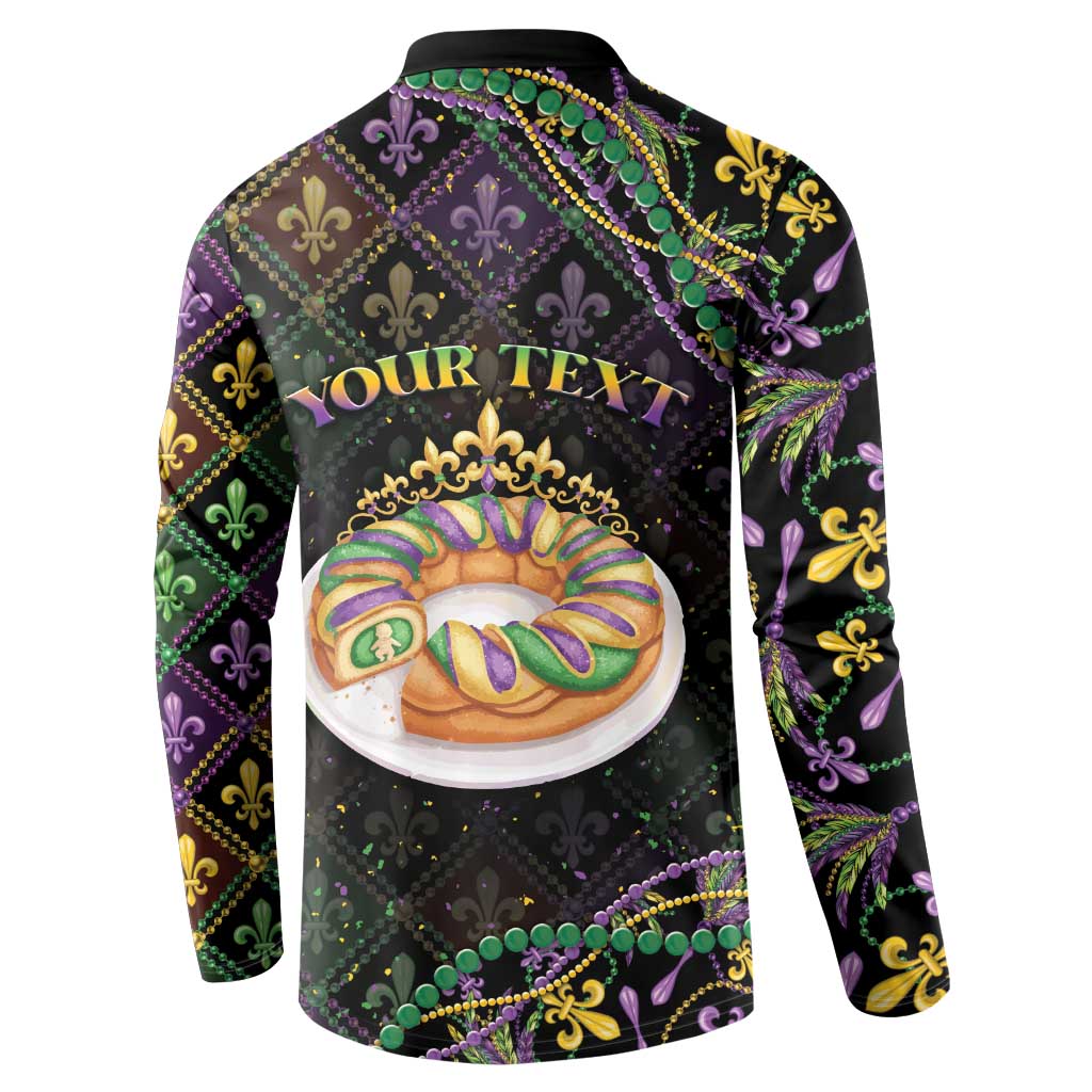Personalized Mardi Gras Button Sweatshirt King Cake Royal