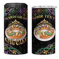 Personalized Mardi Gras 4 in 1 Can Cooler Tumbler King Cake Royal