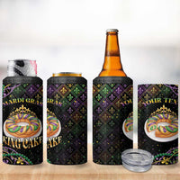 Personalized Mardi Gras 4 in 1 Can Cooler Tumbler King Cake Royal