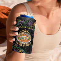 Personalized Mardi Gras 4 in 1 Can Cooler Tumbler King Cake Royal