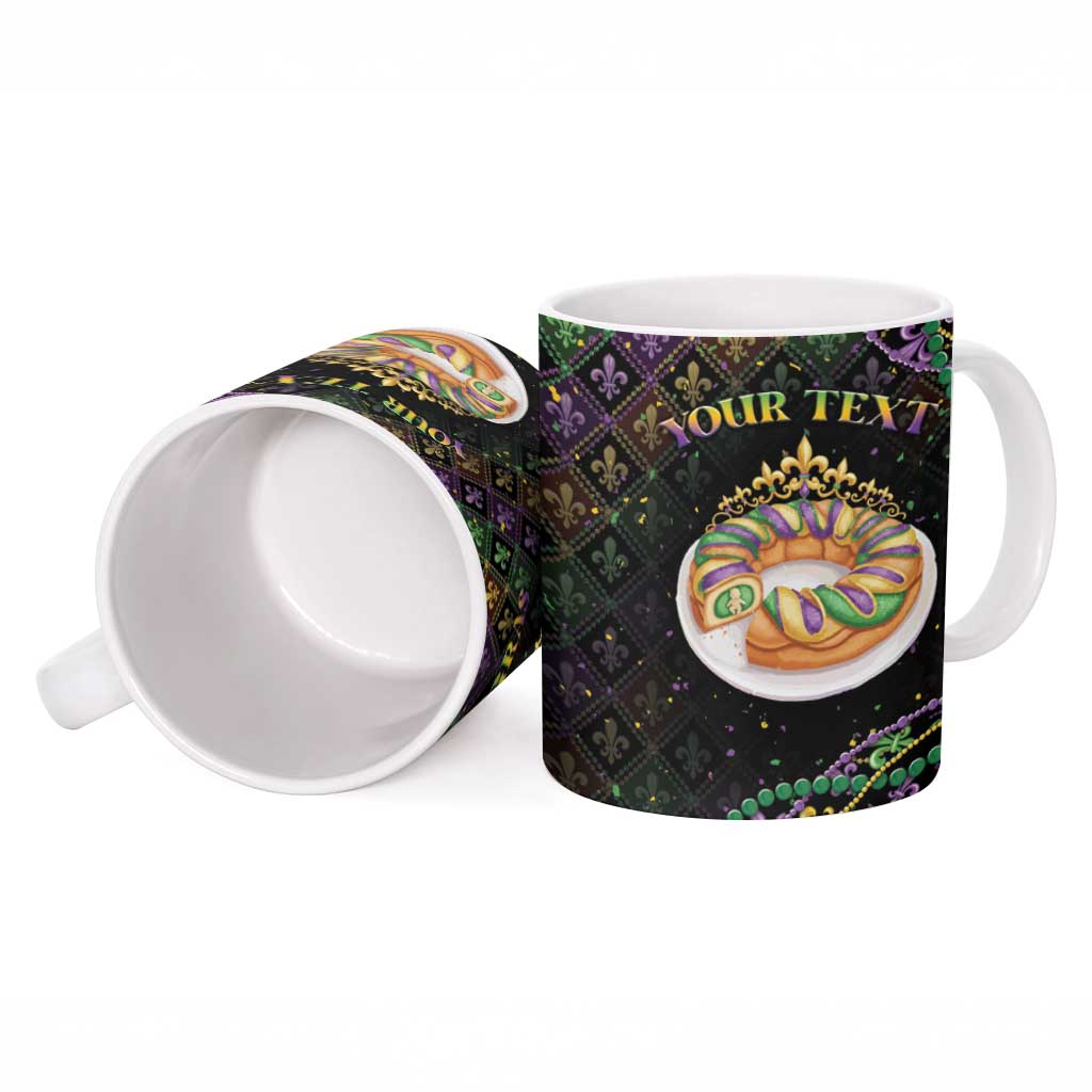 Personalized Mardi Gras Ceramic Mug King Cake Royal
