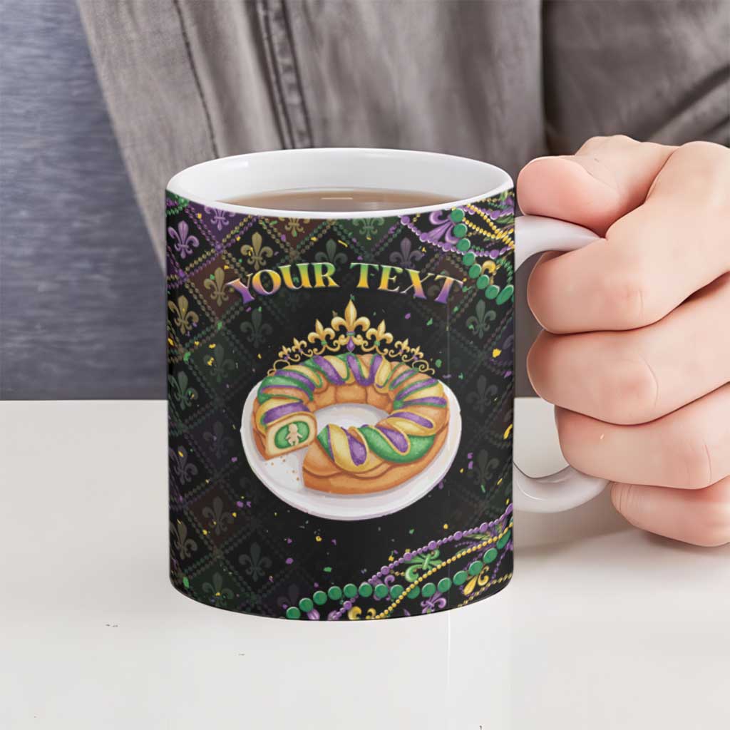 Personalized Mardi Gras Ceramic Mug King Cake Royal