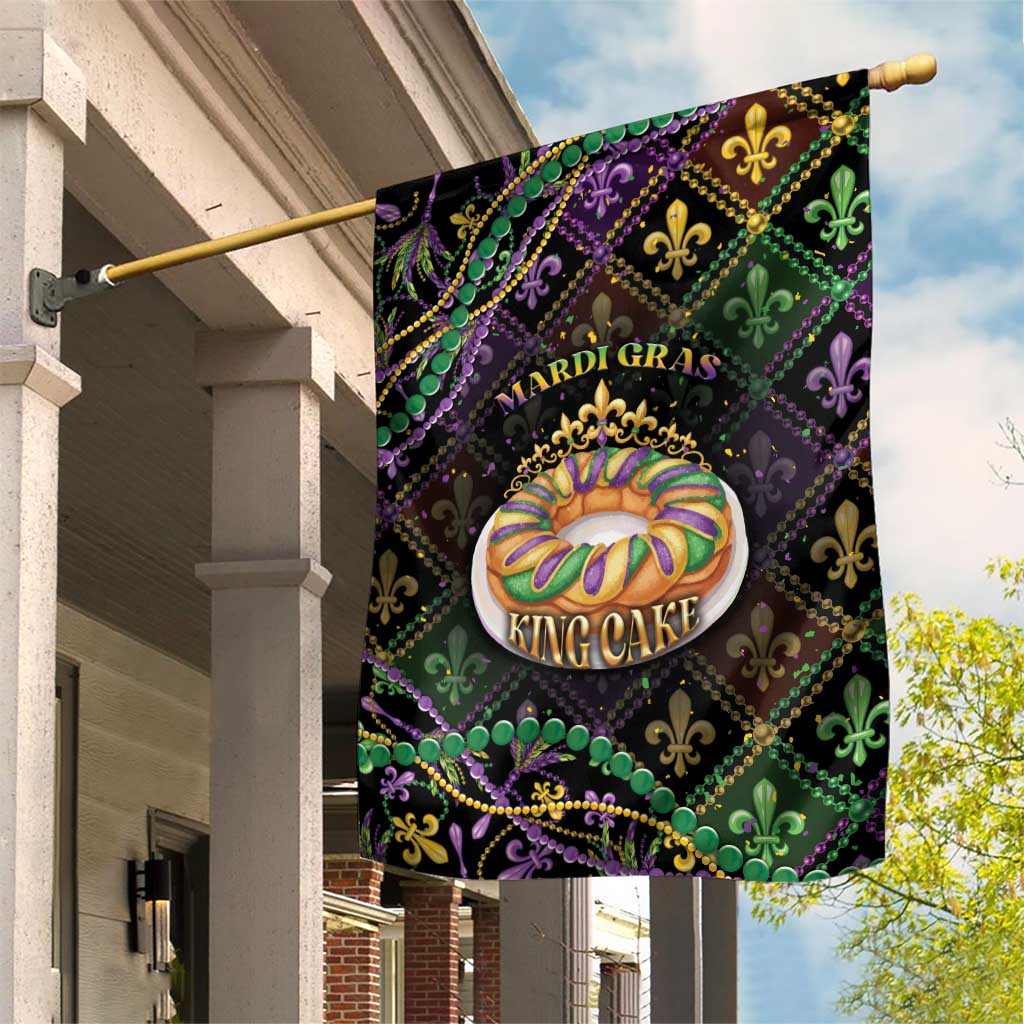 Mardi Gras Garden Flag King Cake Royal
