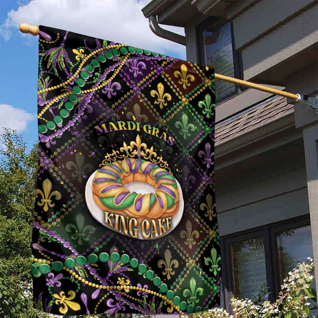 Mardi Gras Garden Flag King Cake Royal