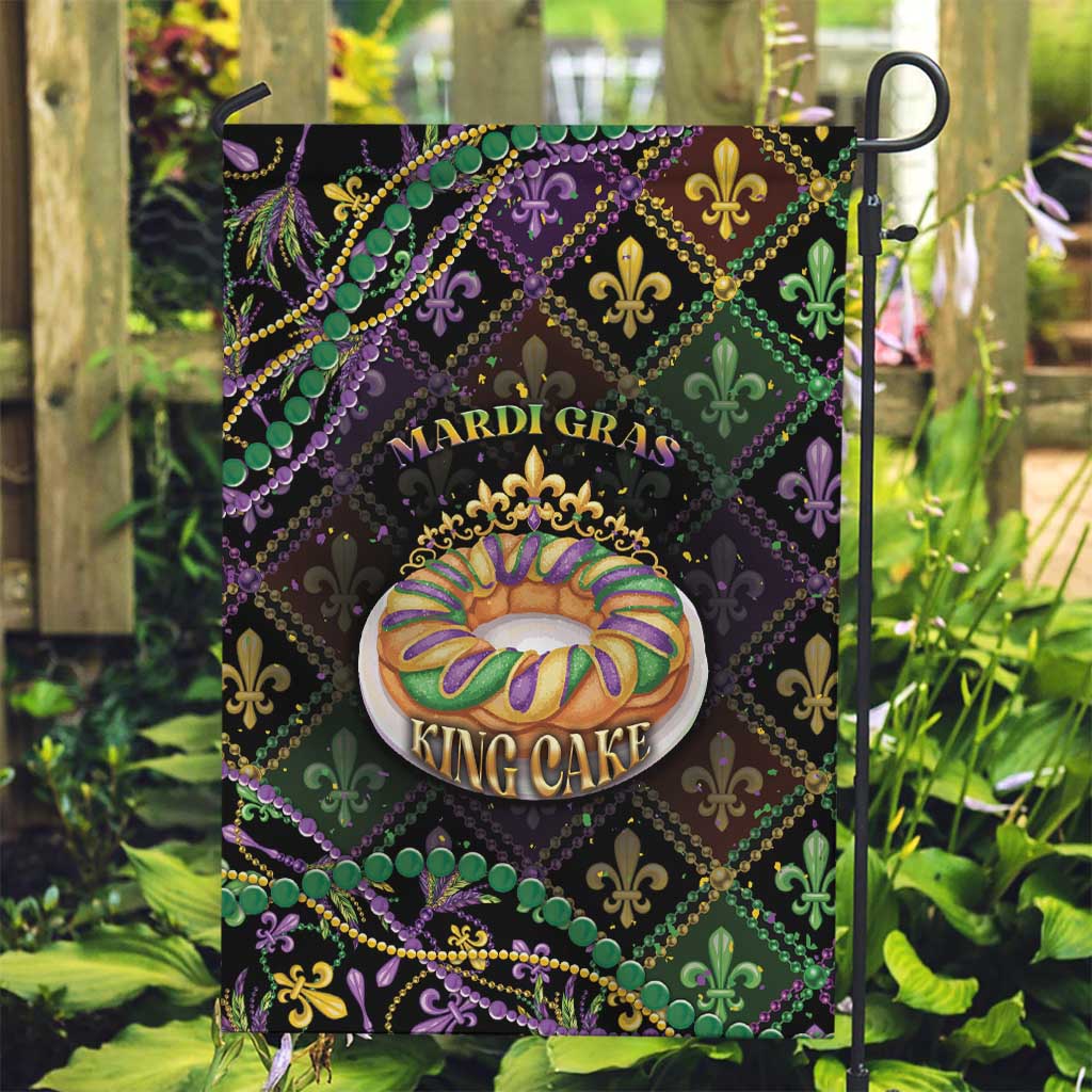 Mardi Gras Garden Flag King Cake Royal