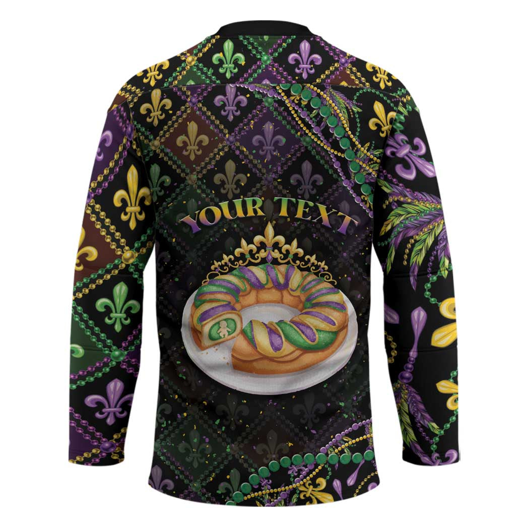 Personalized Mardi Gras Hockey Jersey King Cake Royal