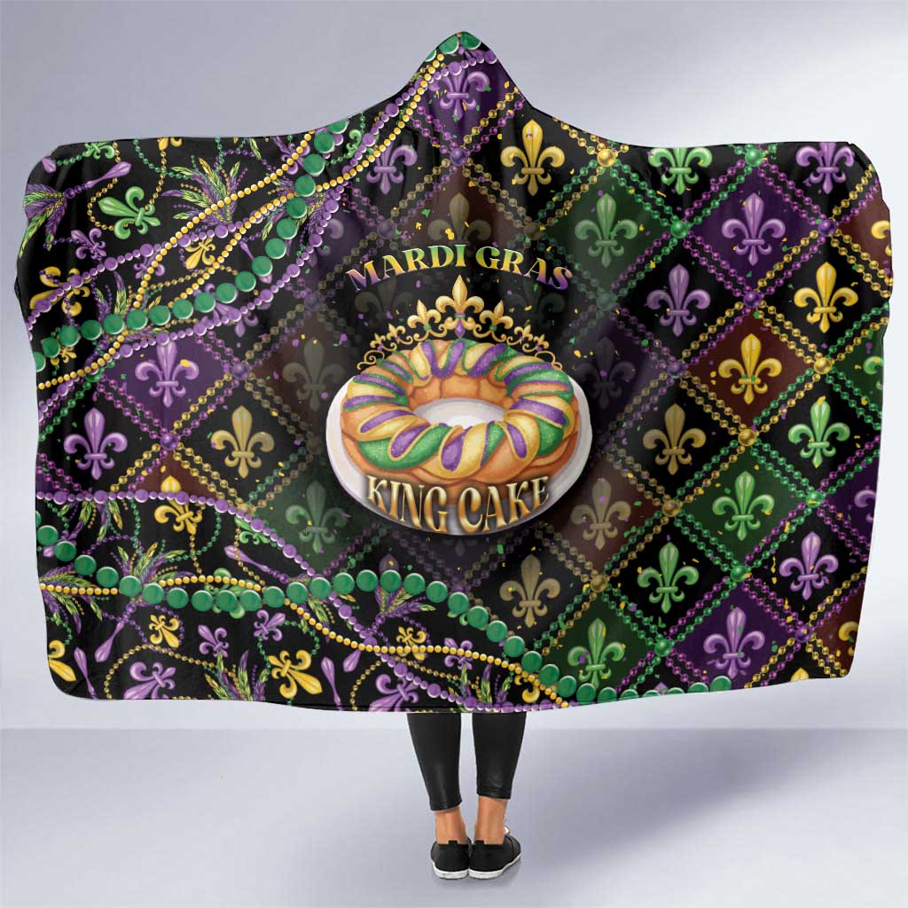 Mardi Gras Hooded Blanket King Cake Royal