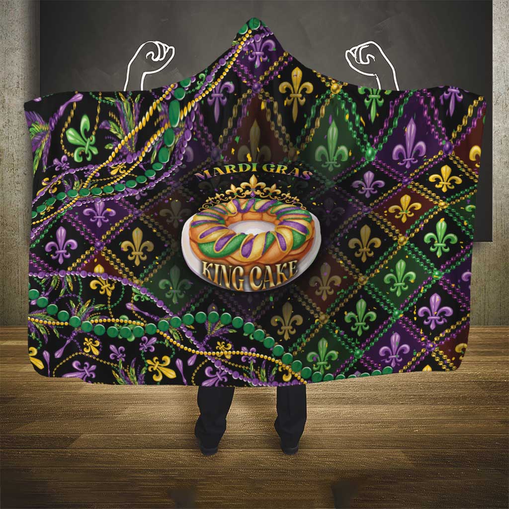 Mardi Gras Hooded Blanket King Cake Royal