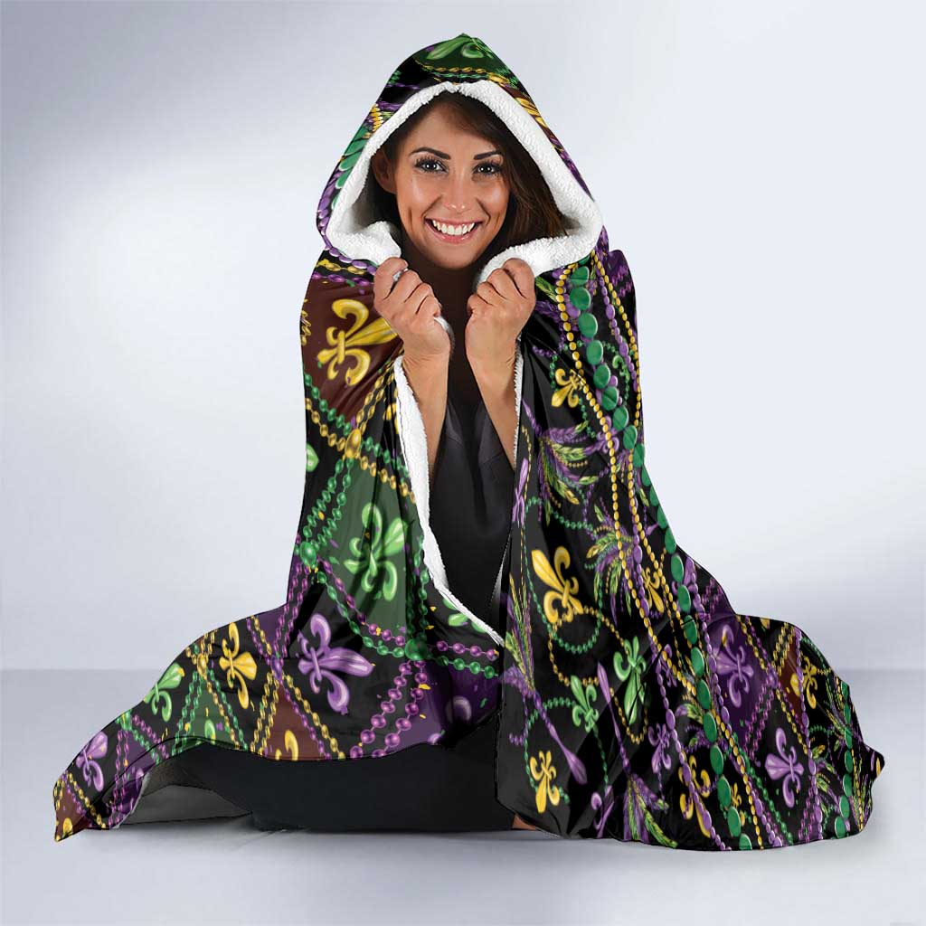 Mardi Gras Hooded Blanket King Cake Royal