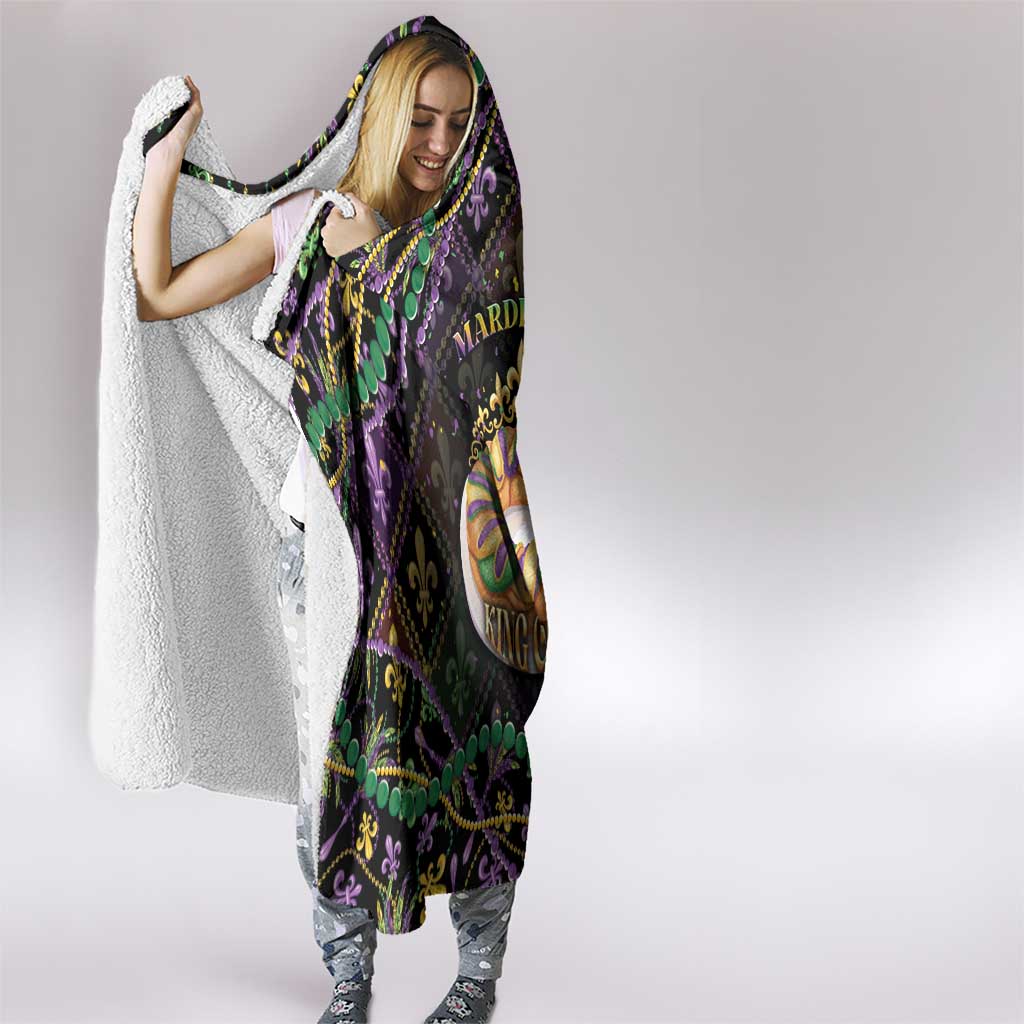Mardi Gras Hooded Blanket King Cake Royal