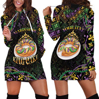 Personalized Mardi Gras Hoodie Dress King Cake Royal