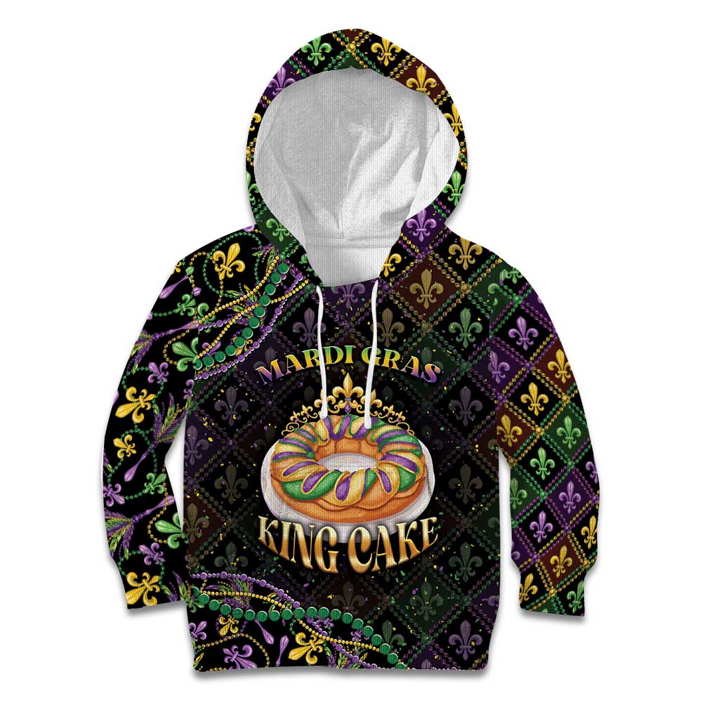 Personalized Mardi Gras Kid Hoodie King Cake Royal