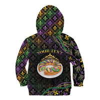 Personalized Mardi Gras Kid Hoodie King Cake Royal