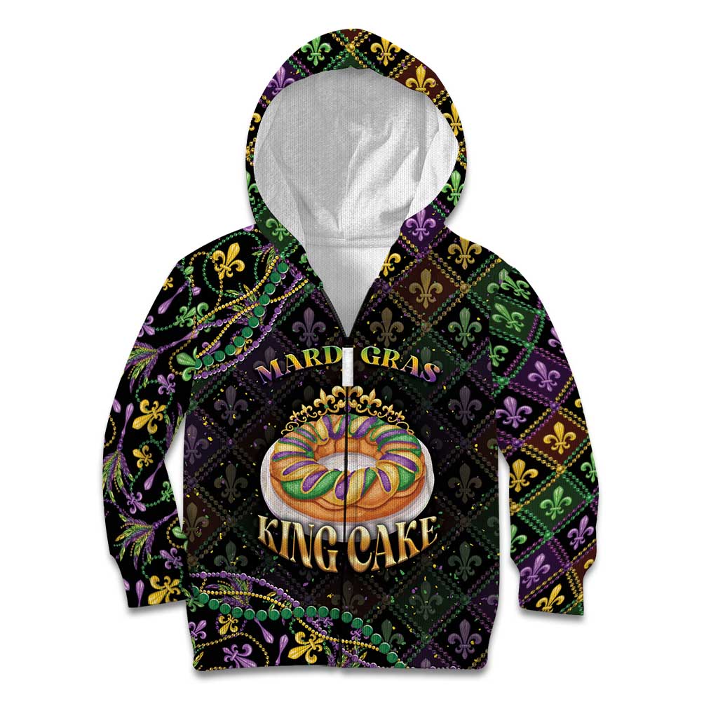 Personalized Mardi Gras Kid Hoodie King Cake Royal