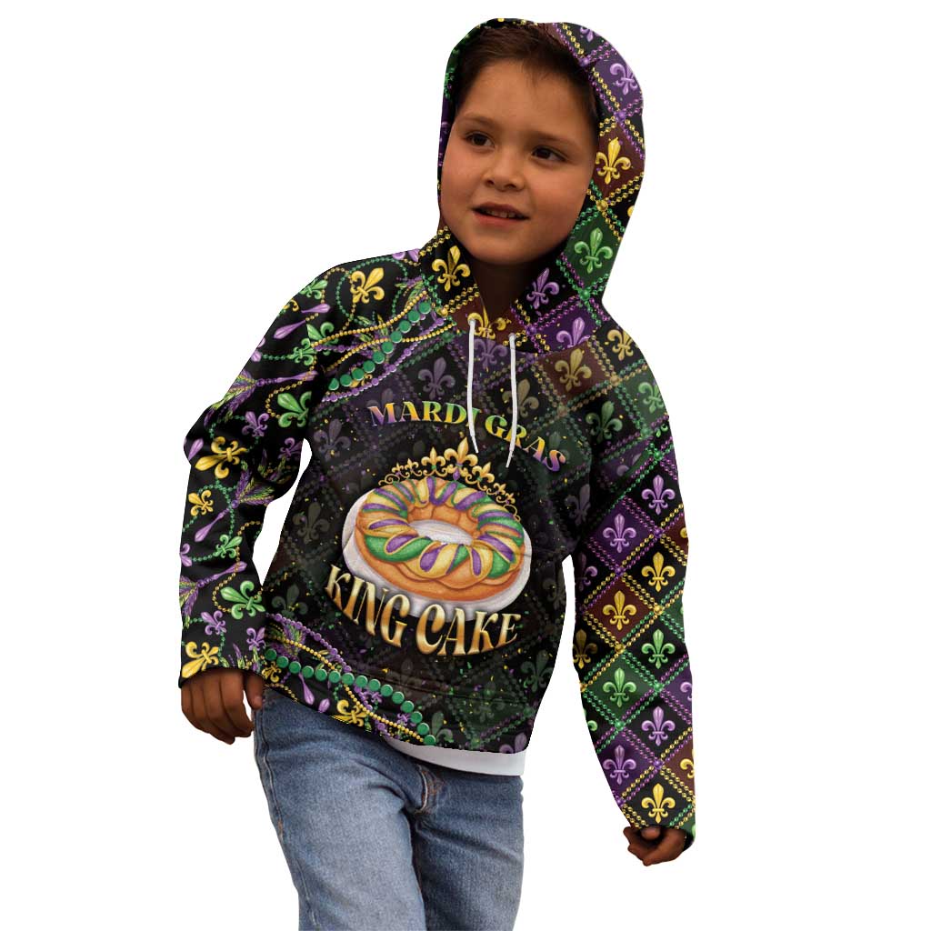Personalized Mardi Gras Kid Hoodie King Cake Royal