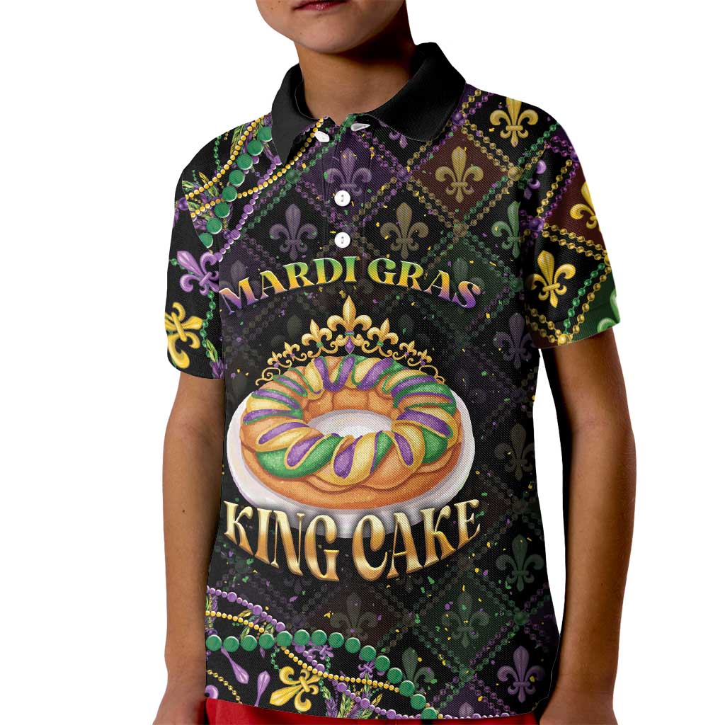 Personalized Mardi Gras Kid Polo Shirt King Cake Royal