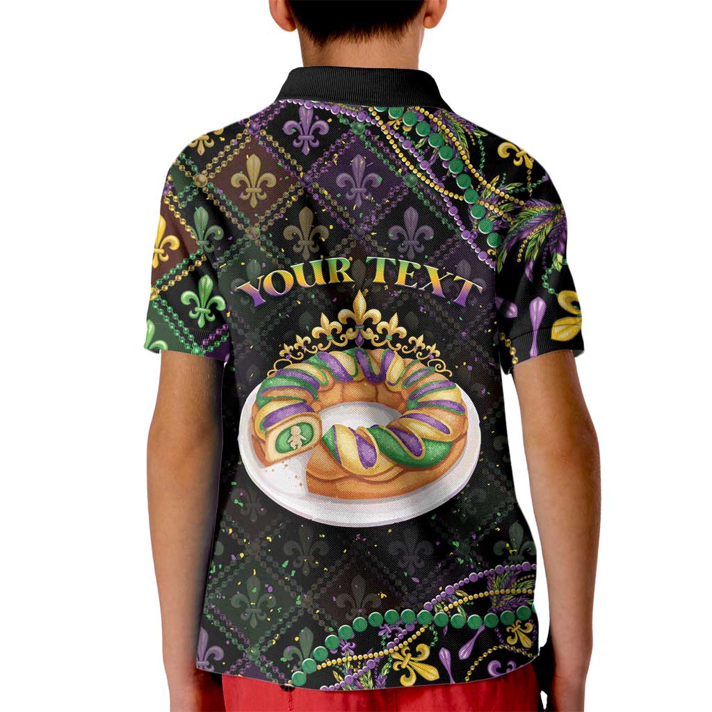 Personalized Mardi Gras Kid Polo Shirt King Cake Royal