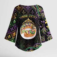 Personalized Mardi Gras Kimono Sleeve Blouse King Cake Royal
