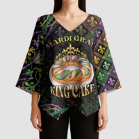 Personalized Mardi Gras Kimono Sleeve Blouse King Cake Royal