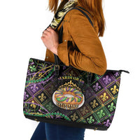 Mardi Gras Leather Tote Bag King Cake Royal