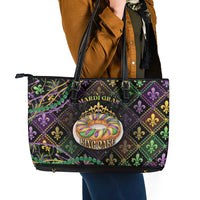 Mardi Gras Leather Tote Bag King Cake Royal