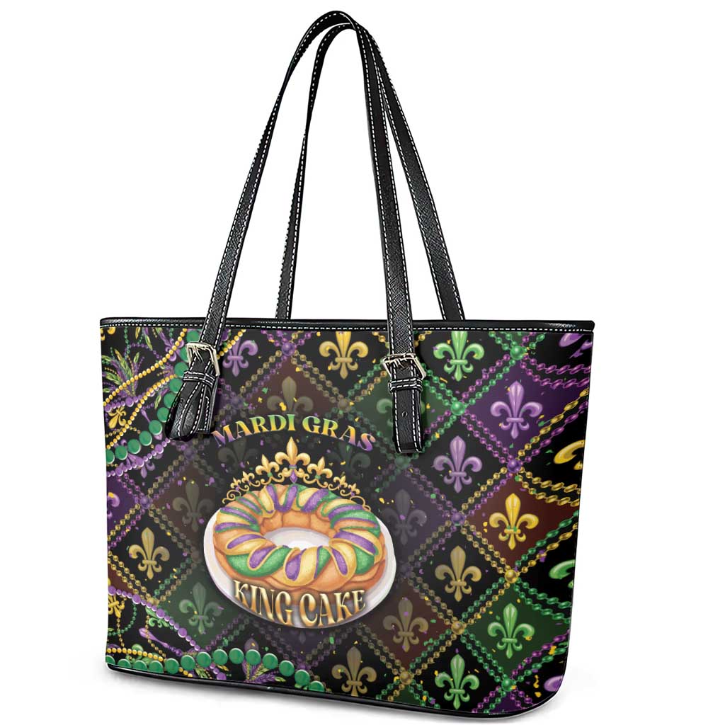 Mardi Gras Leather Tote Bag King Cake Royal