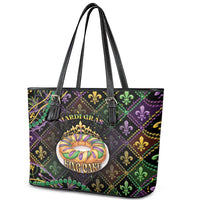 Mardi Gras Leather Tote Bag King Cake Royal