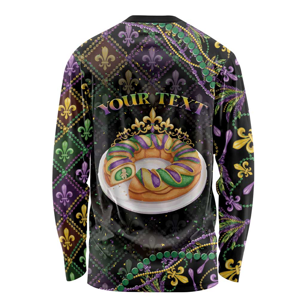 Personalized Mardi Gras Long Sleeve Shirt King Cake Royal