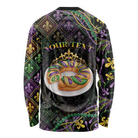 Personalized Mardi Gras Long Sleeve Shirt King Cake Royal