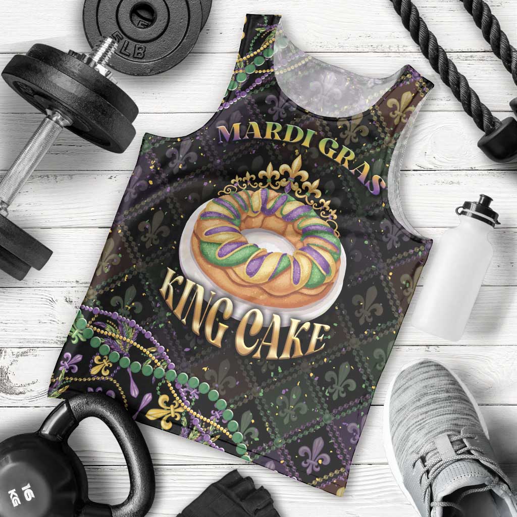 Personalized Mardi Gras Men Tank Top King Cake Royal
