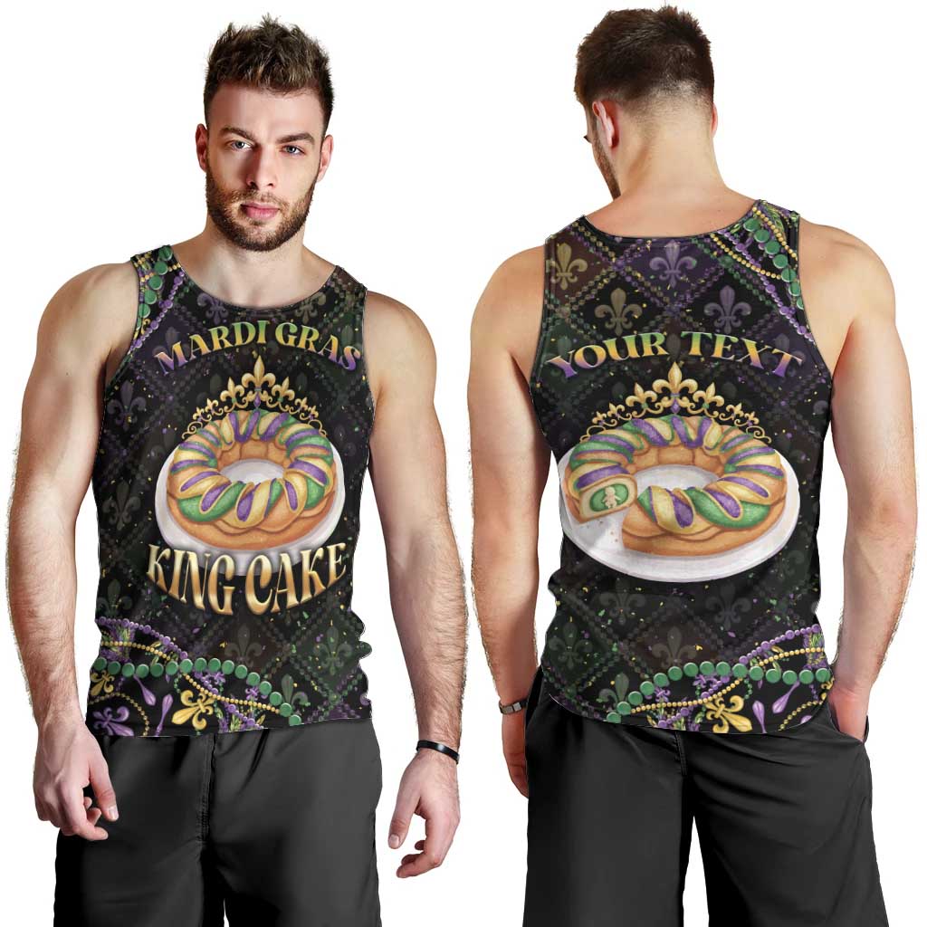 Personalized Mardi Gras Men Tank Top King Cake Royal