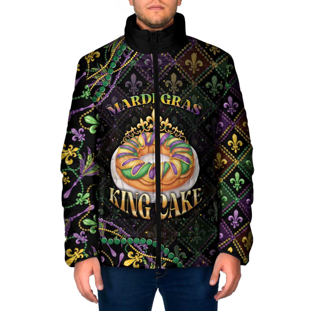 Personalized Mardi Gras Padded Jacket King Cake Royal