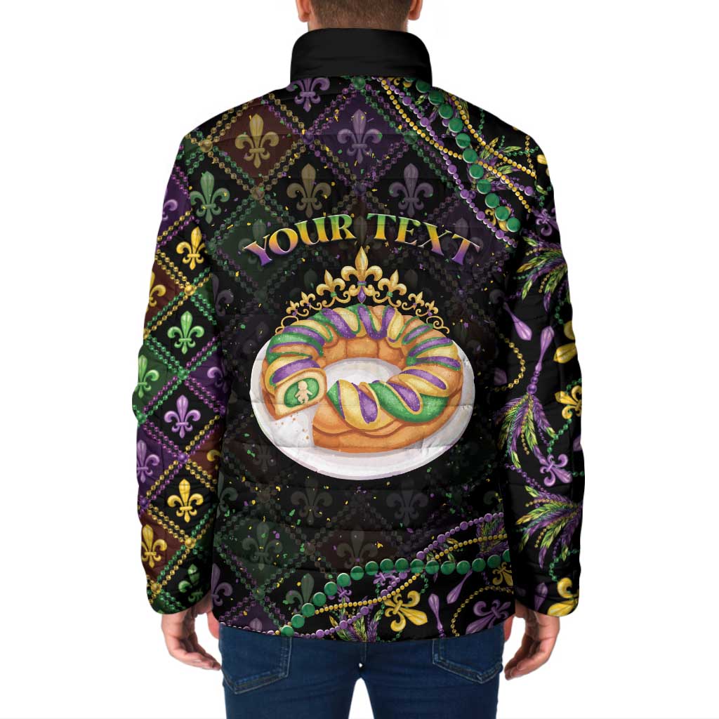 Personalized Mardi Gras Padded Jacket King Cake Royal