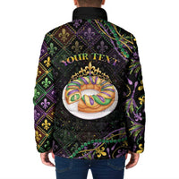Personalized Mardi Gras Padded Jacket King Cake Royal