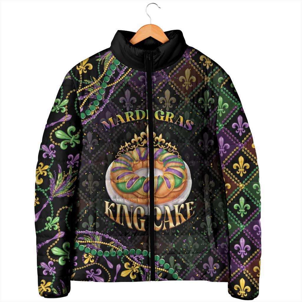 Personalized Mardi Gras Padded Jacket King Cake Royal