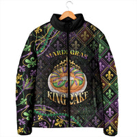 Personalized Mardi Gras Padded Jacket King Cake Royal