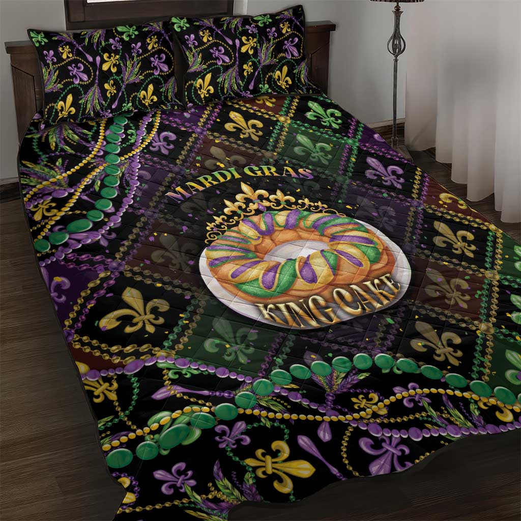 Mardi Gras Quilt Bed Set King Cake Royal