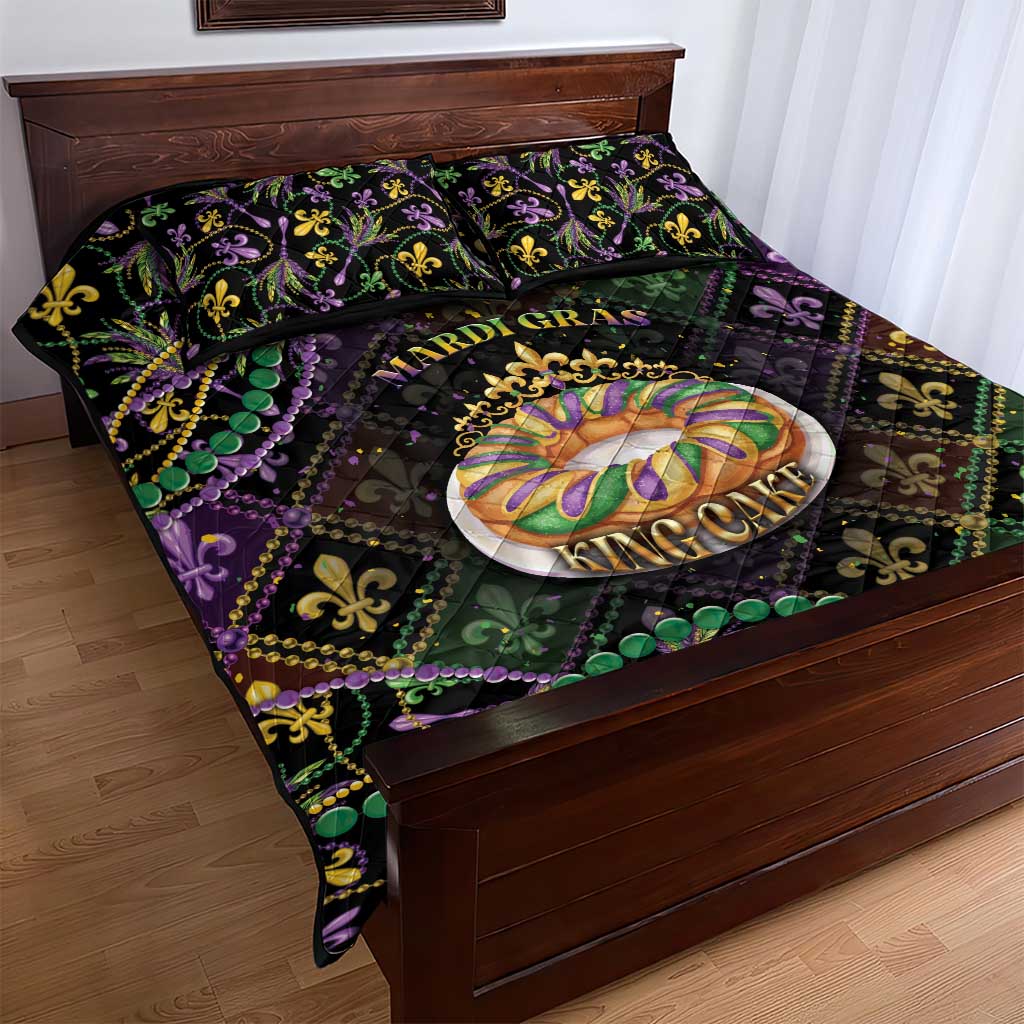 Mardi Gras Quilt Bed Set King Cake Royal