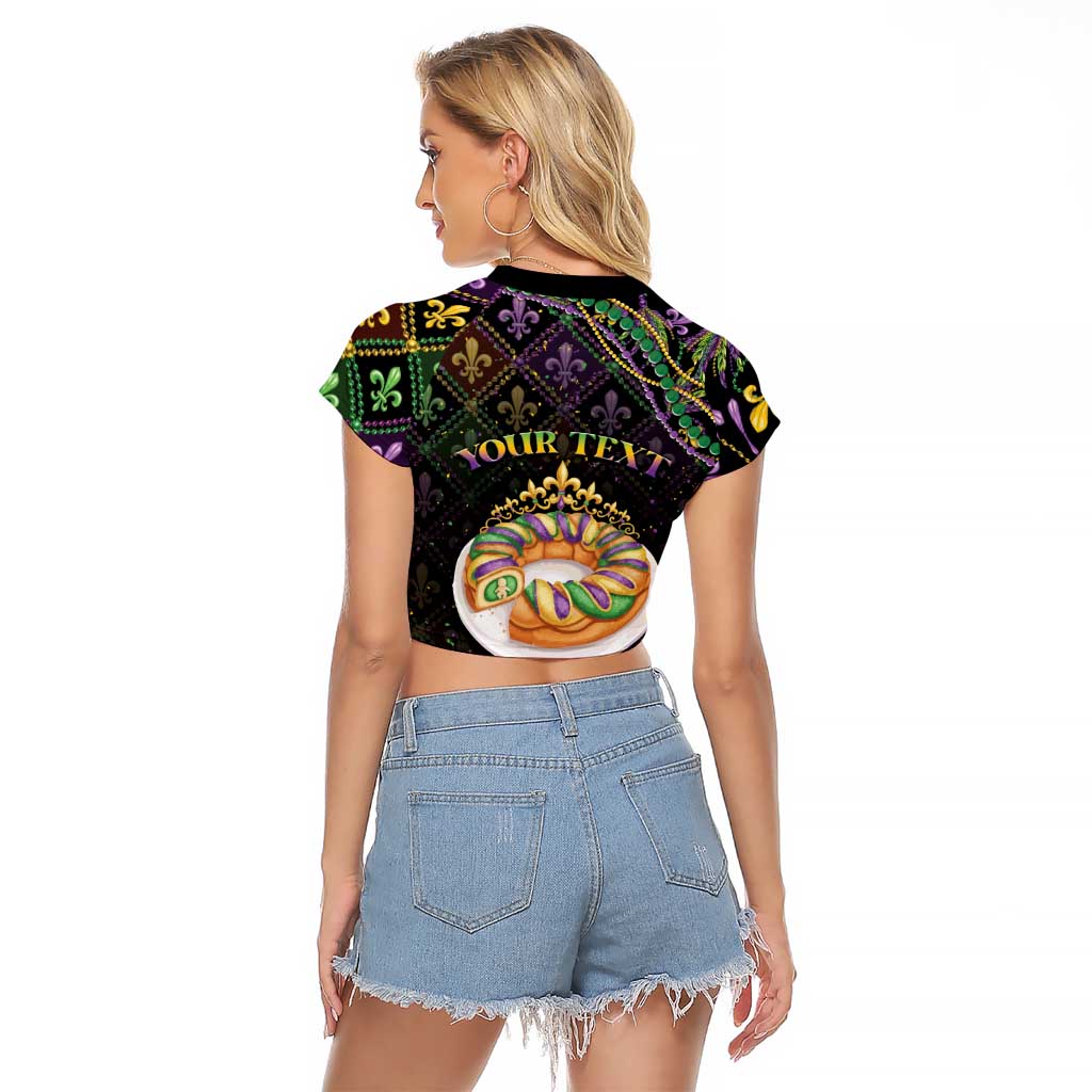 Personalized Mardi Gras Raglan Cropped T Shirt King Cake Royal
