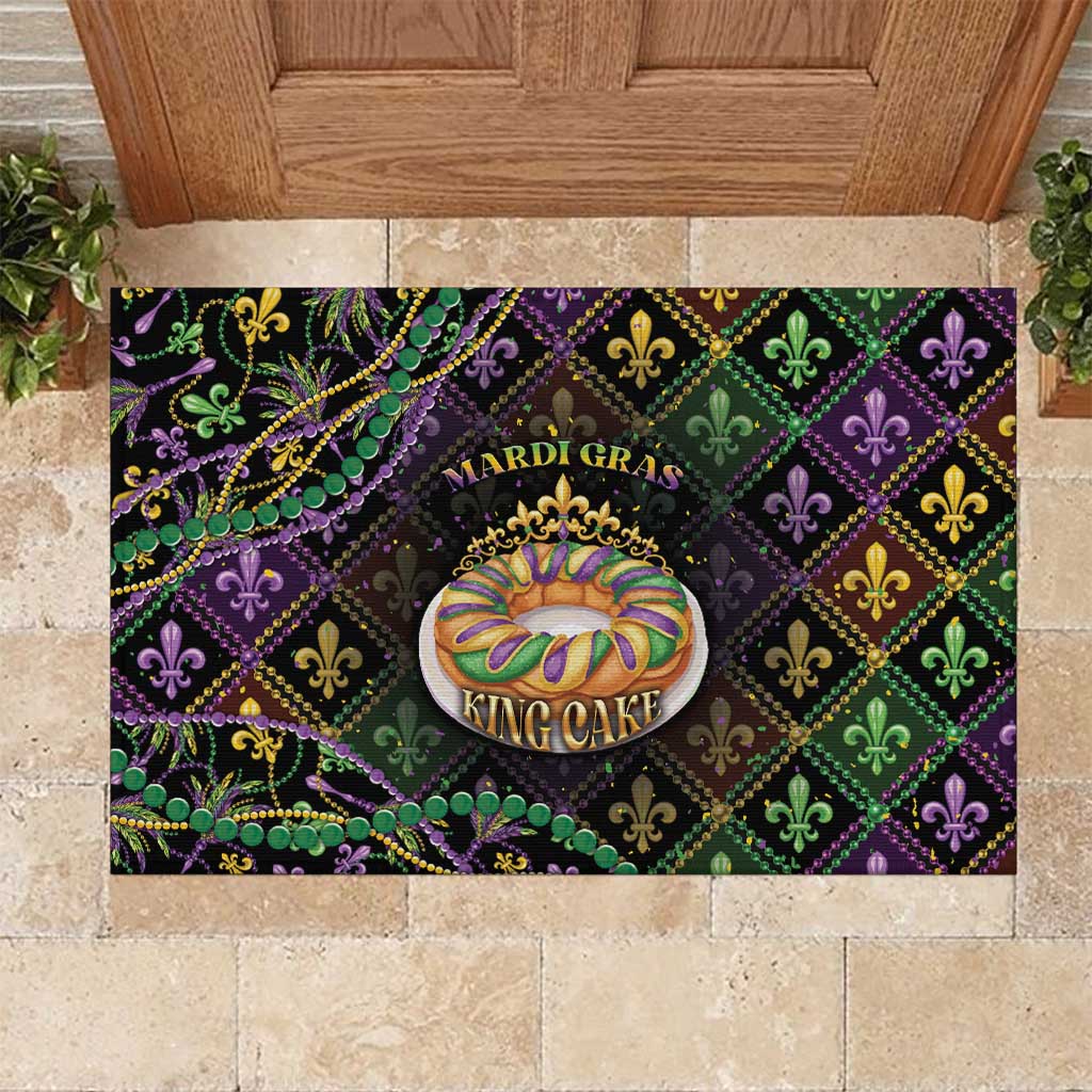 Mardi Gras Rubber Doormat King Cake Royal