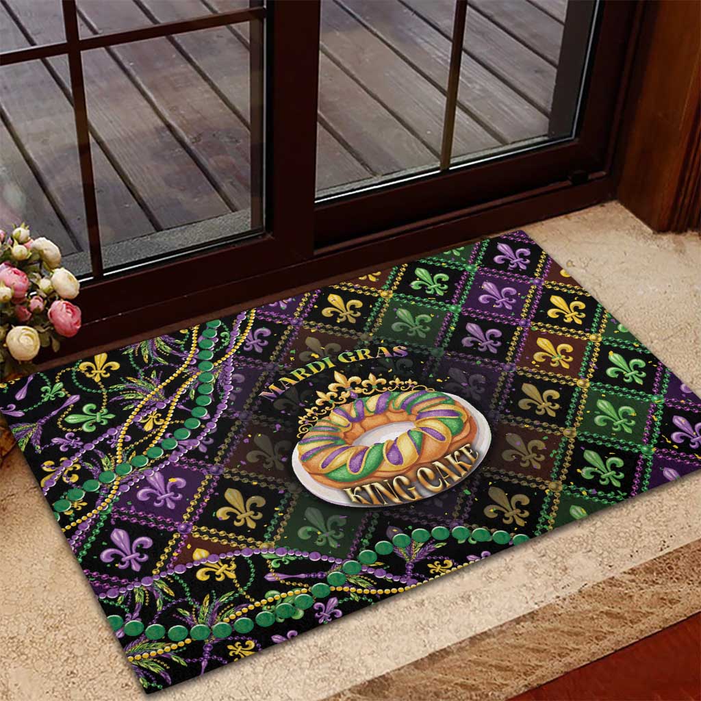 Mardi Gras Rubber Doormat King Cake Royal