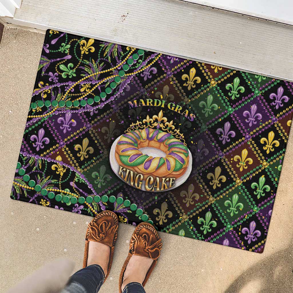 Mardi Gras Rubber Doormat King Cake Royal