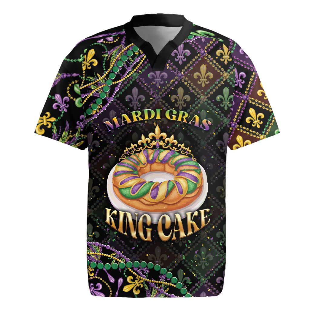Personalized Mardi Gras Rugby Jersey King Cake Royal