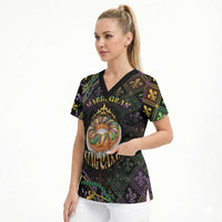 Personalized Mardi Gras Scrub Top King Cake Royal
